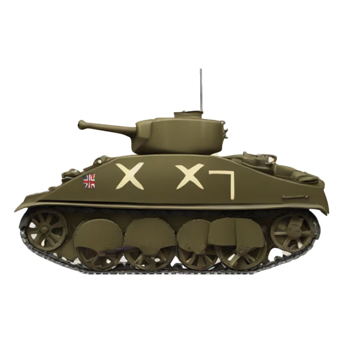 A British WWII tank from the side sticker