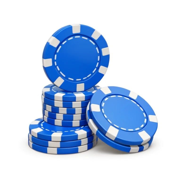3D blue poker chips sticker