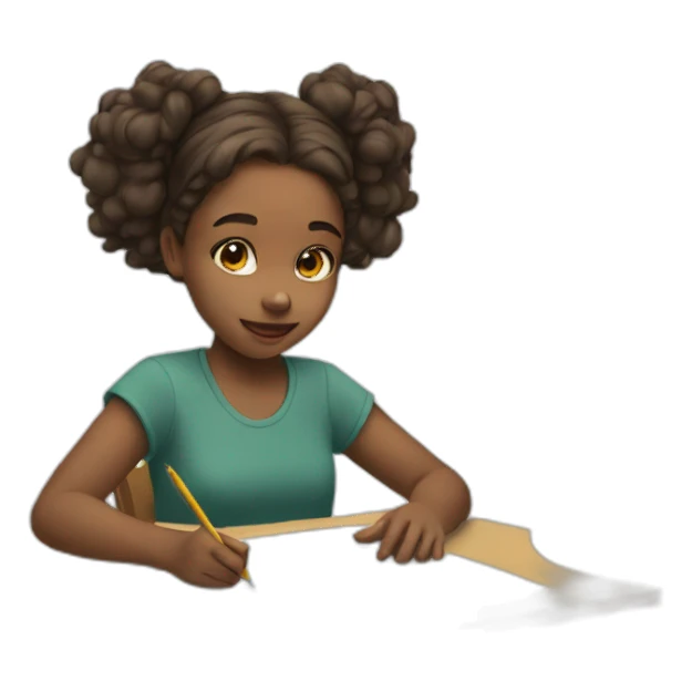 girl drawing sticker