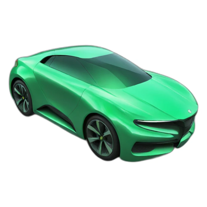 futuristic car green 3d sticker