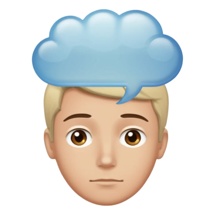 Person with thought bubble sticker