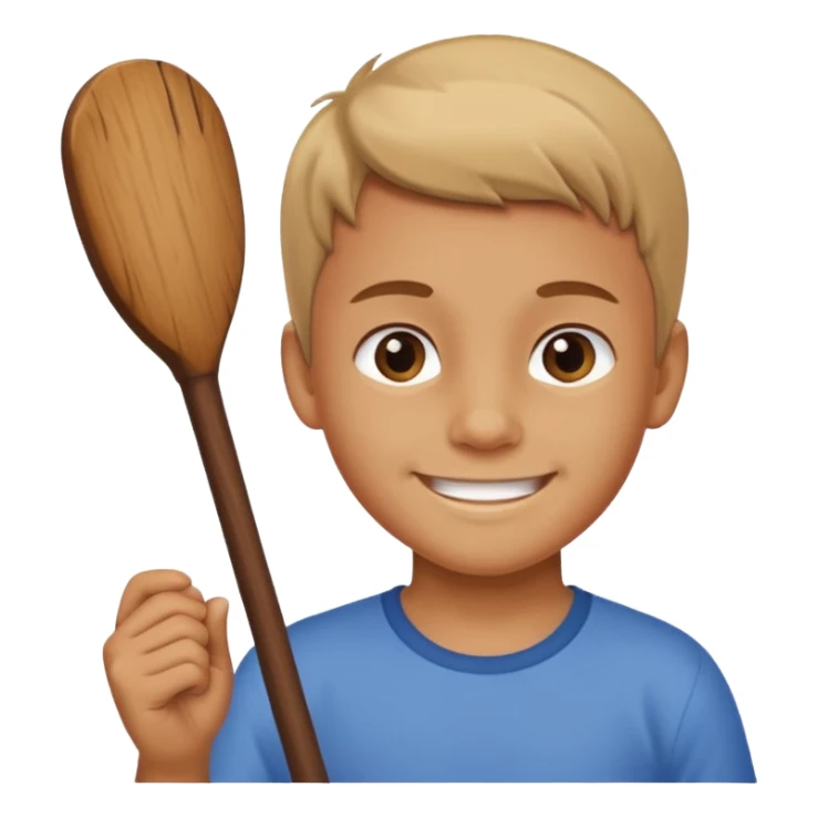 boy teaching with stick sticker