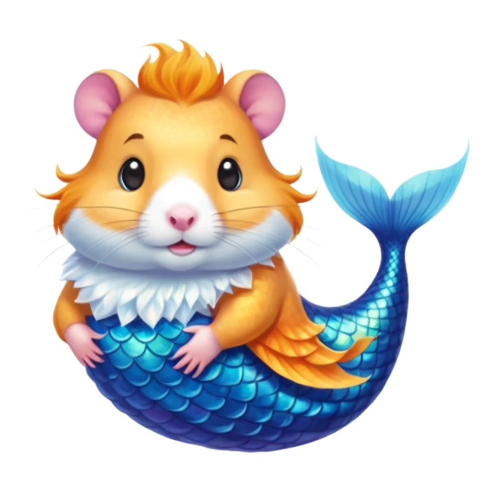 mermaid hamster sticker