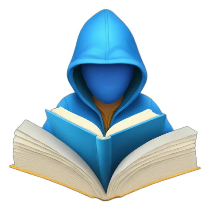 blue Hacker reading a book sticker