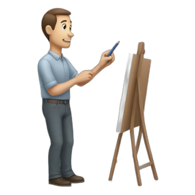 Man writing on a marker board sticker