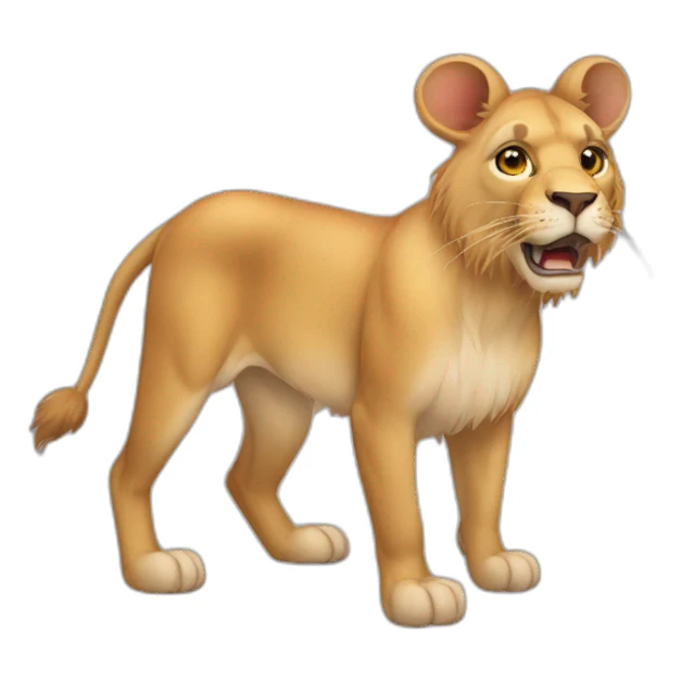 Lion mange lapin sticker