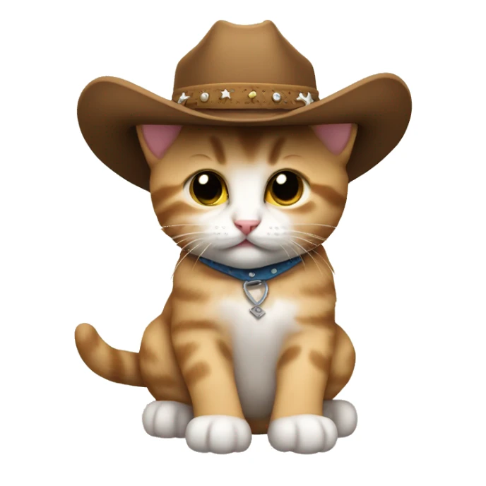 kitten with a cowboy hat sticker