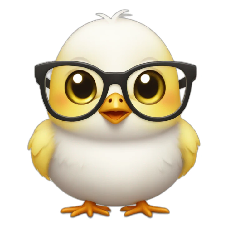baby chick with specs sticker