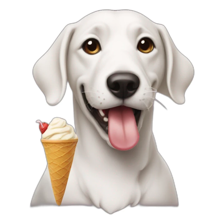 dog eating icecream sticker