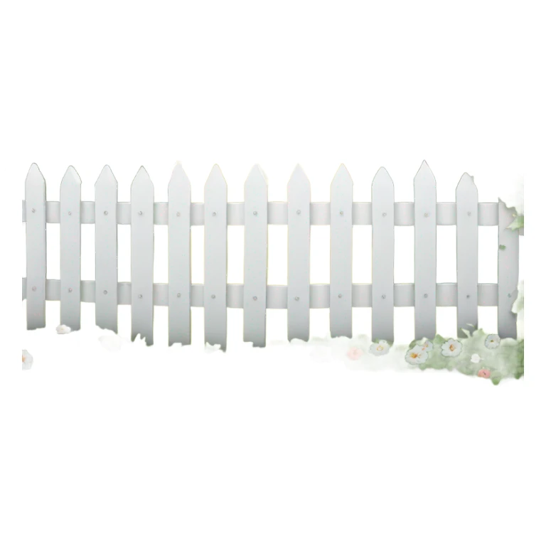 White fence with flowers sticker