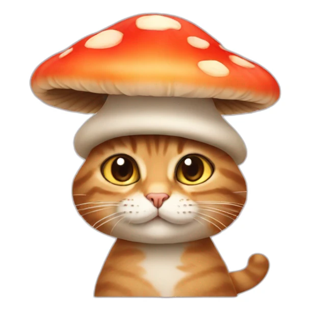 cat in a mushroom hat sticker