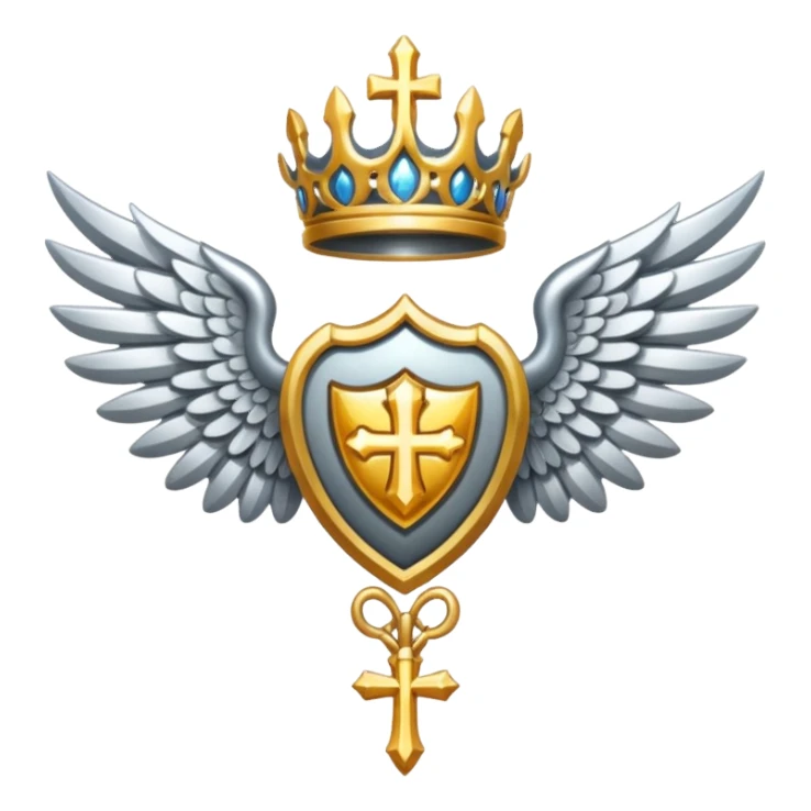 holy emblem with silver wings  sticker