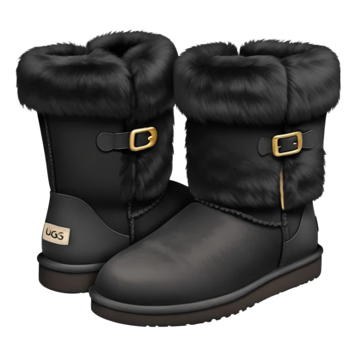 super realistic short black uggs sticker