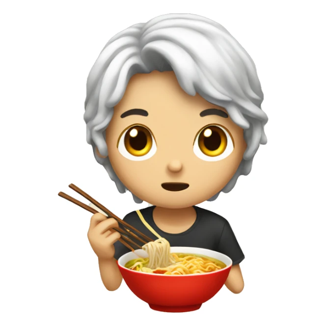 Eating ramen sticker