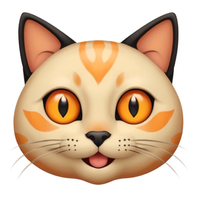 A black three-eyed cat with a happy expression sticker