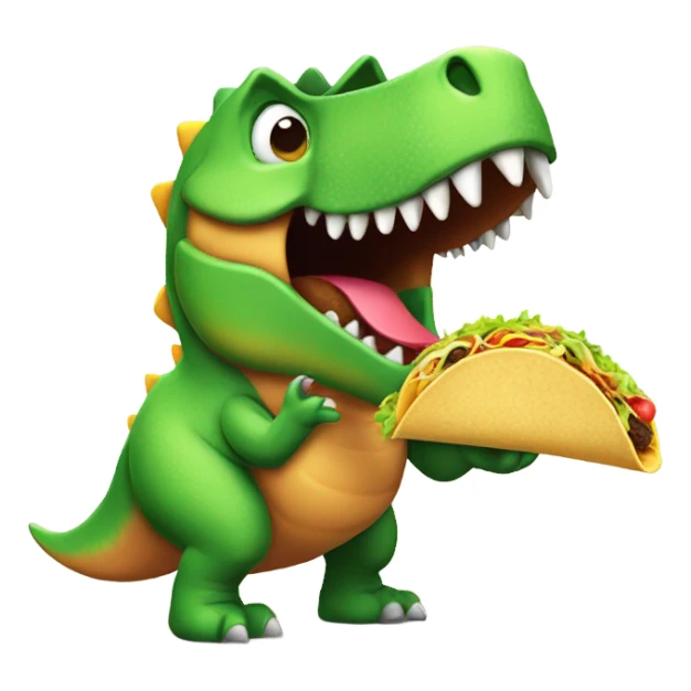 Dinosaur eating tacos sticker