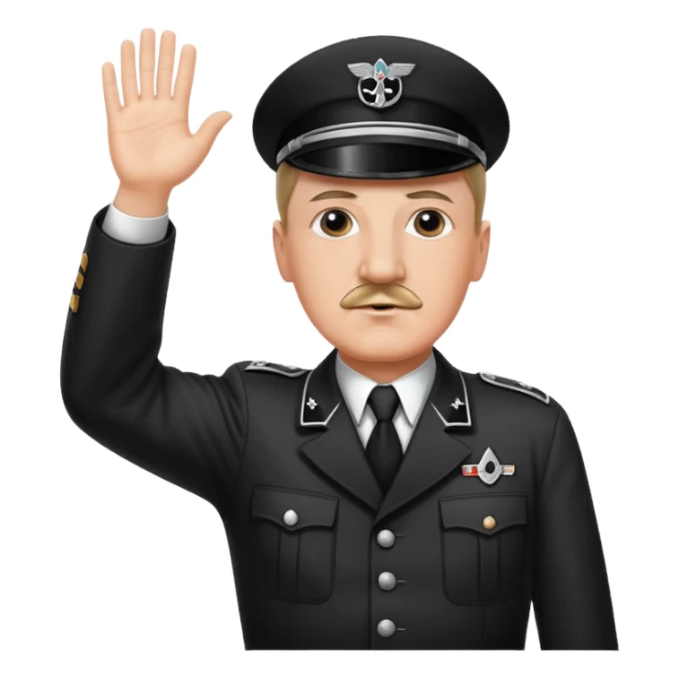 Hitler raising one hand straight out like a Sieg Hail salute in Black SS uniform. The arm must be straight out sticker