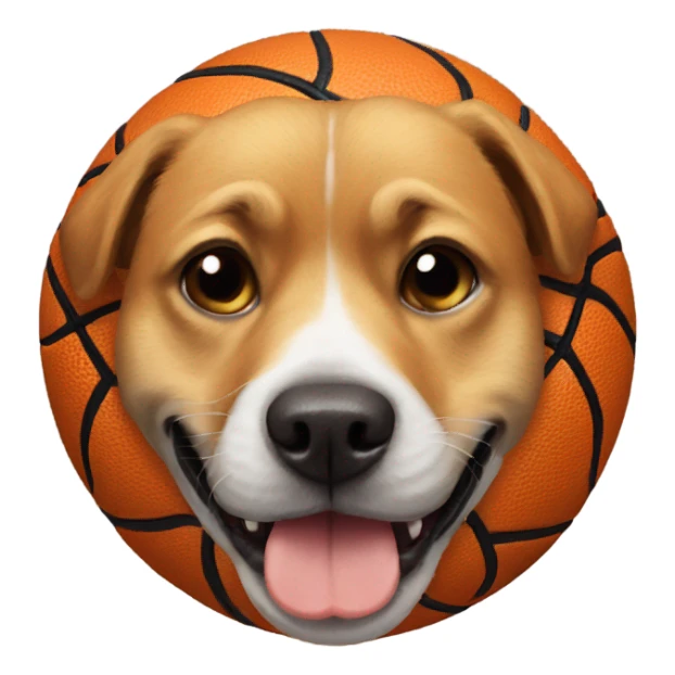 Dog with baskatball sticker