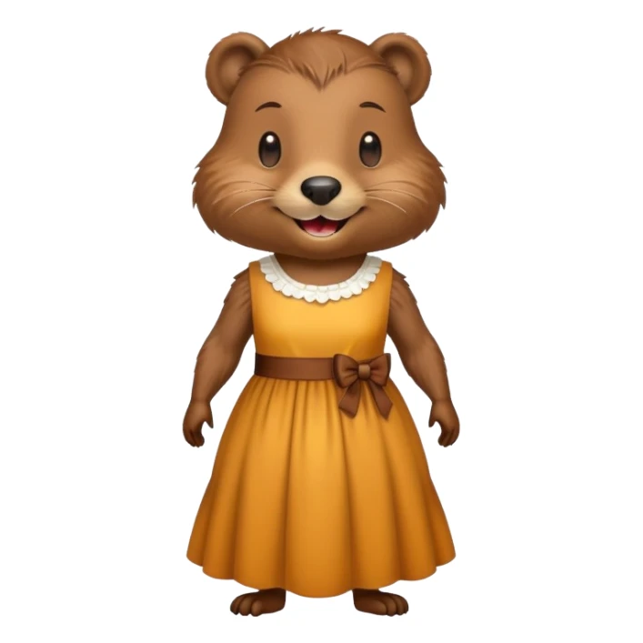 Beaver wearing dress sticker