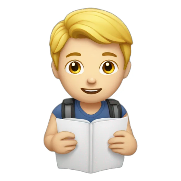 white kid taking notes sticker