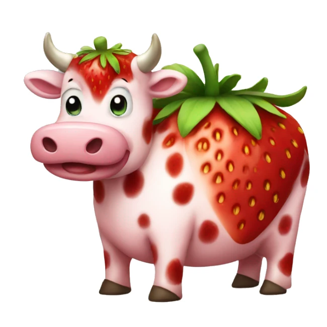 strawberry cow sticker