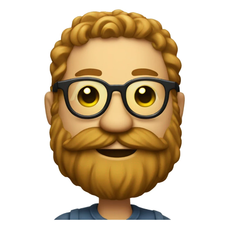 Bearded glasses smiley thumbs up sticker