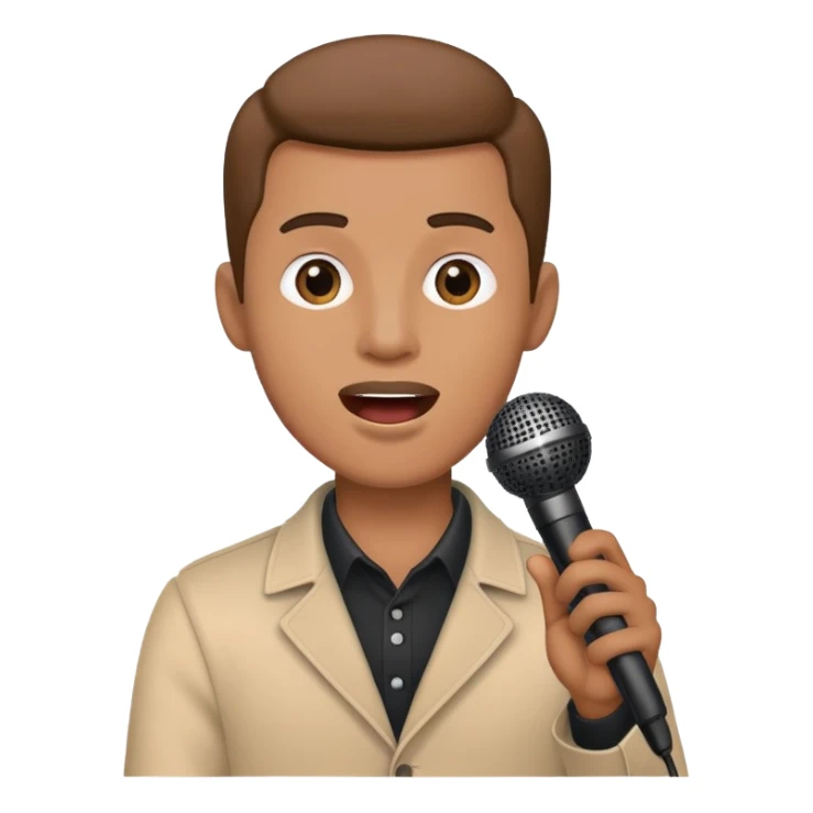 Man holding a microphone, singing or speaking sticker