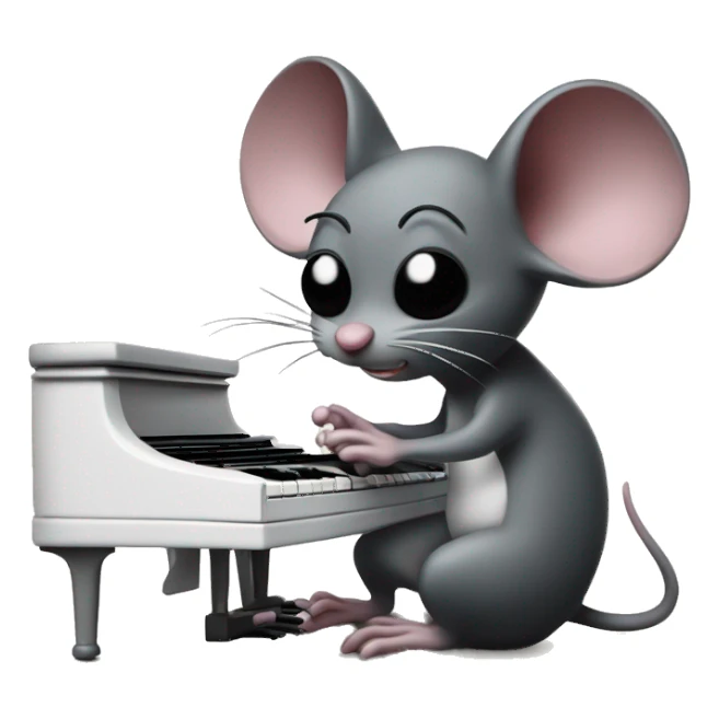 Chiby mouse playing piano, by Tim Burton  sticker
