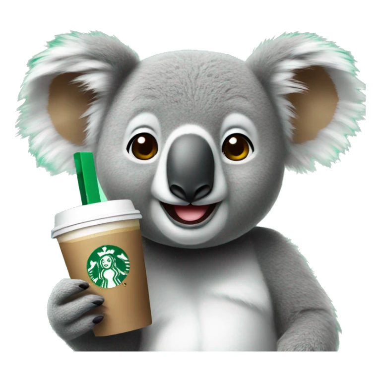 Koala drinking starbucks cold coffee sticker