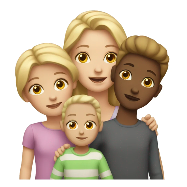 white woman with 2 children sticker