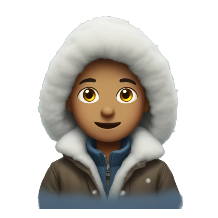 boy in snowy coat portrait sticker