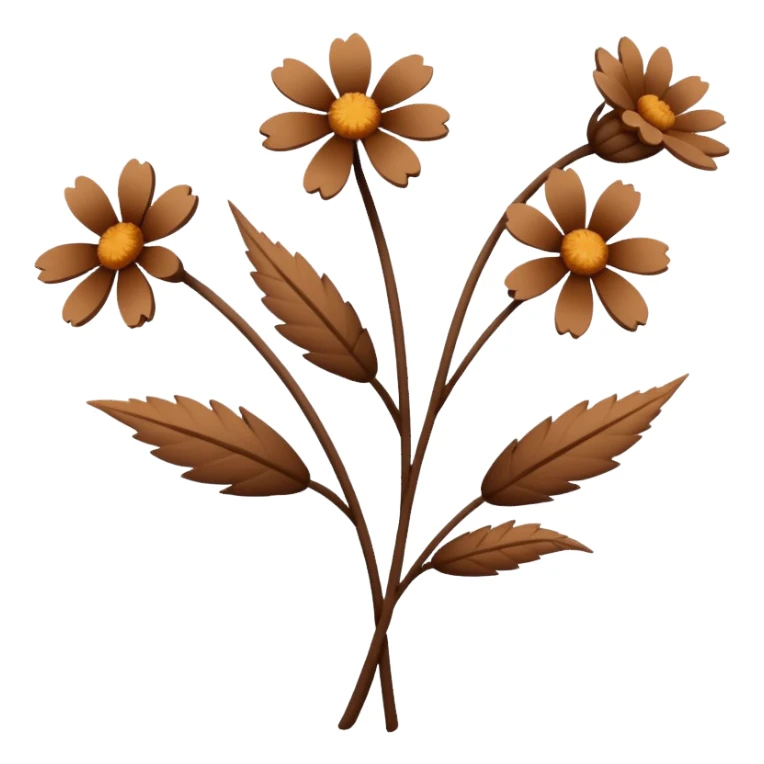 sprigs of brown flowers sticker