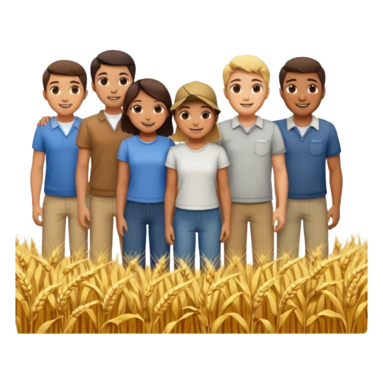 people happy satisfied with wheat arround sticker