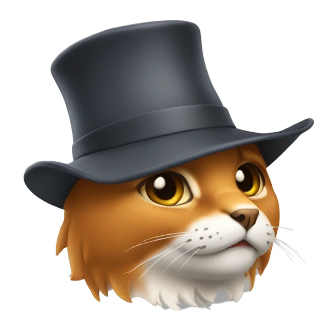 Chat roux avec un chapeau  sticker