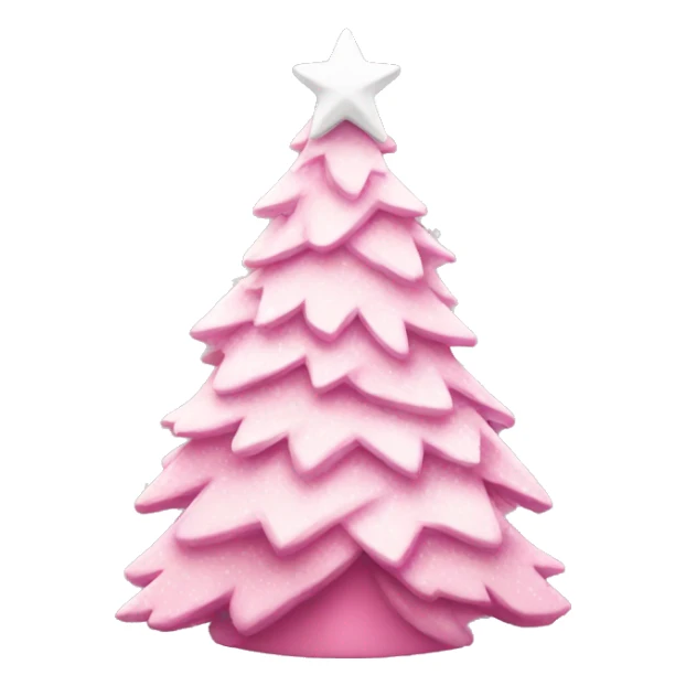 A pink and white Christmas tree  sticker