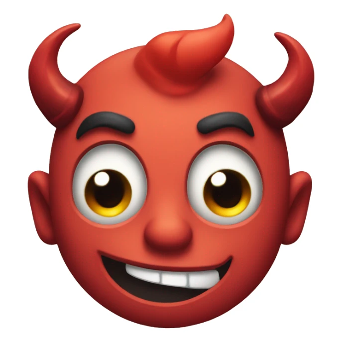 Blushing drunk emoji with devil horns sticker