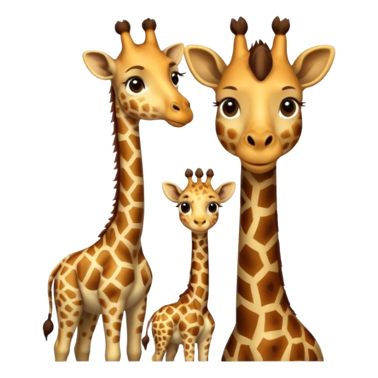 High resolution giraffe with its baby sticker