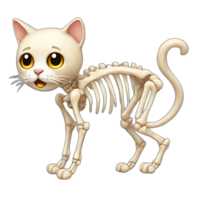 cat with skeleton body sticker