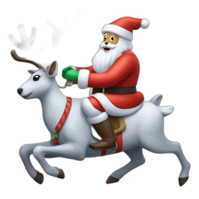 reindeer riding santa sticker