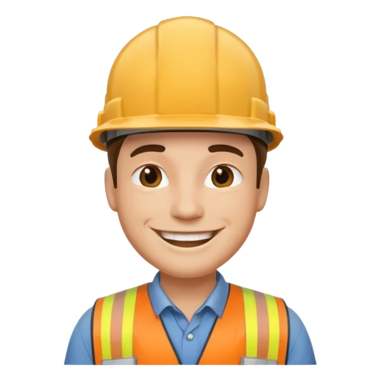 Man in construction hat sticker