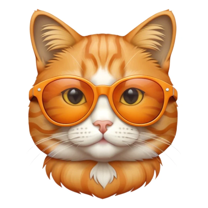 Orange cat with sunglasses  sticker