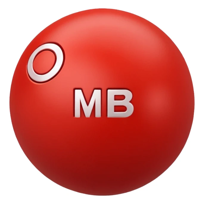 Pull-ball with MB written in the circle in on it sticker