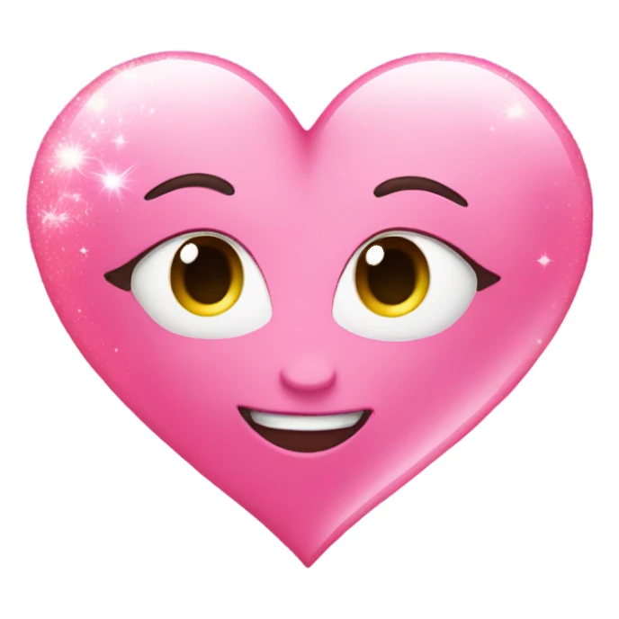 a pink heart with sparkles sticker