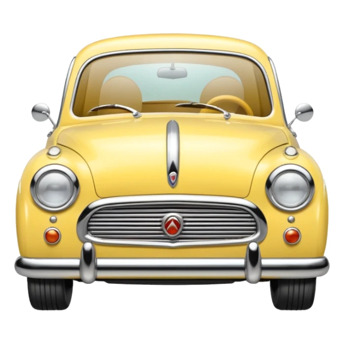 light yellow small retro car front sticker