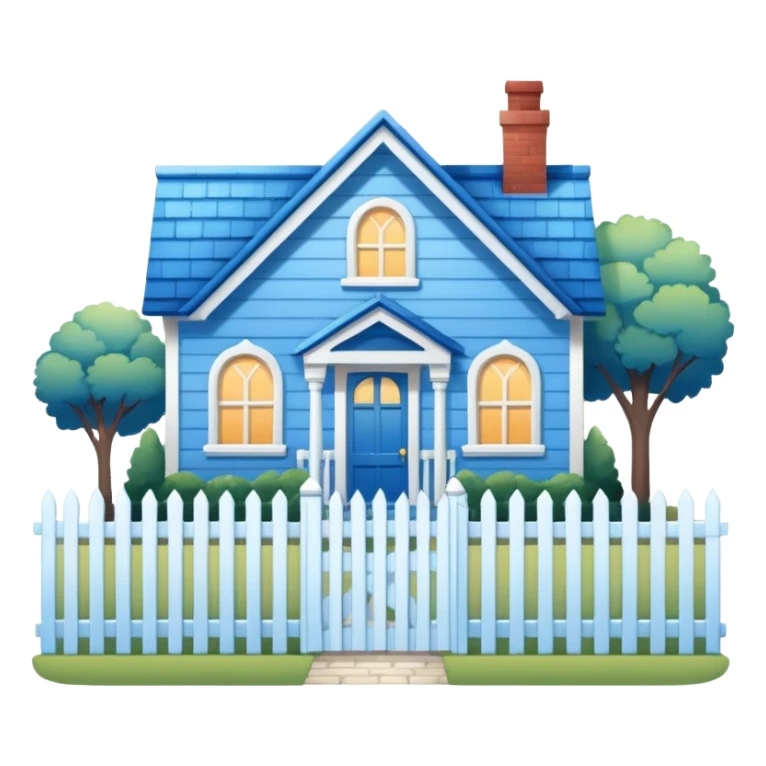 Blue house cute sticker