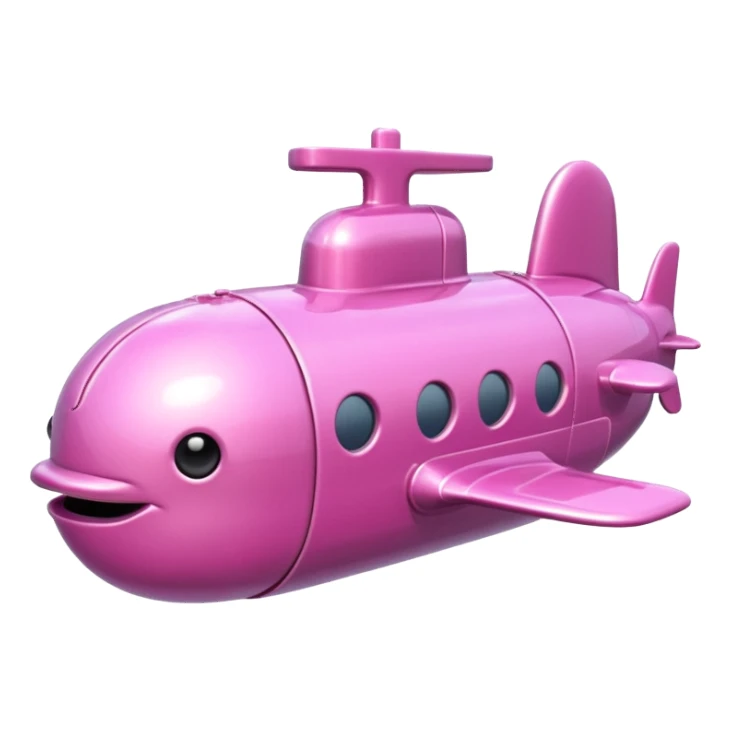pink mini single submarine in cartoon  sticker
