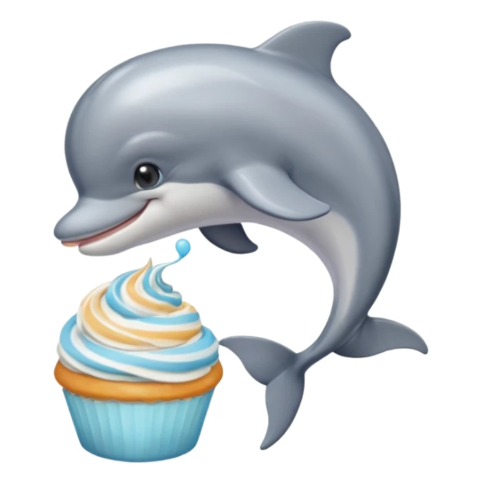 make me a dolphin that is asking a cat with buttercream sticker