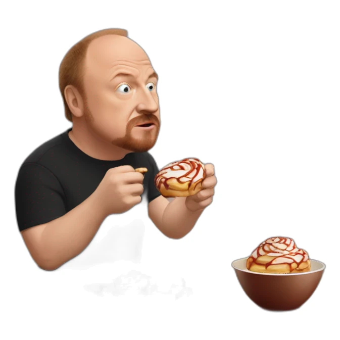 louis ck eating a cinnabon sticker
