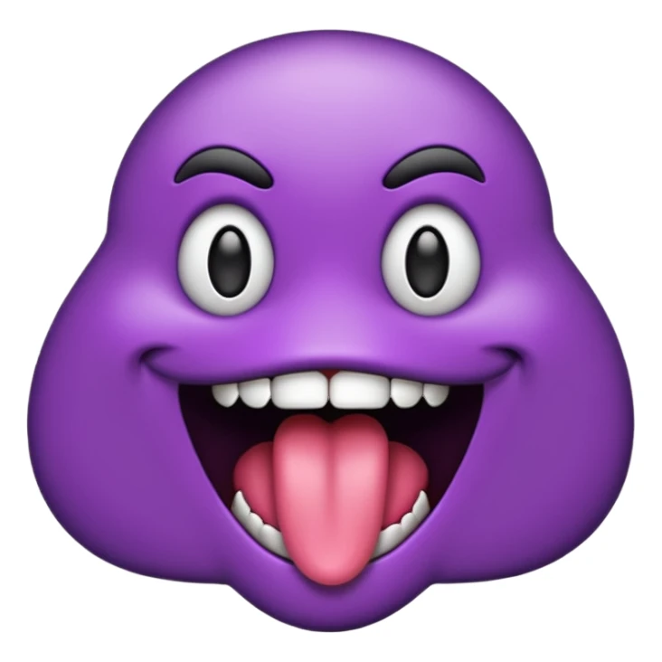 Black tongue emoji sticker