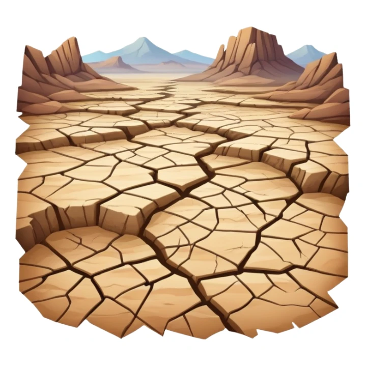 Dead dry deserted crumbling scenery  sticker